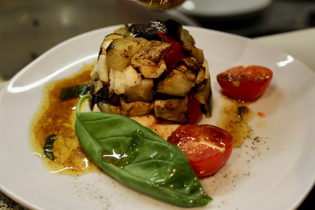 Roasted Eggplant Timbale Chef Michael Salmon